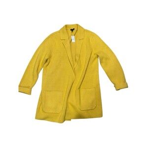 Talbots Milano Stitch Sweater Jacket Harvest Sun Yellow Size Medium Cardigan NWT